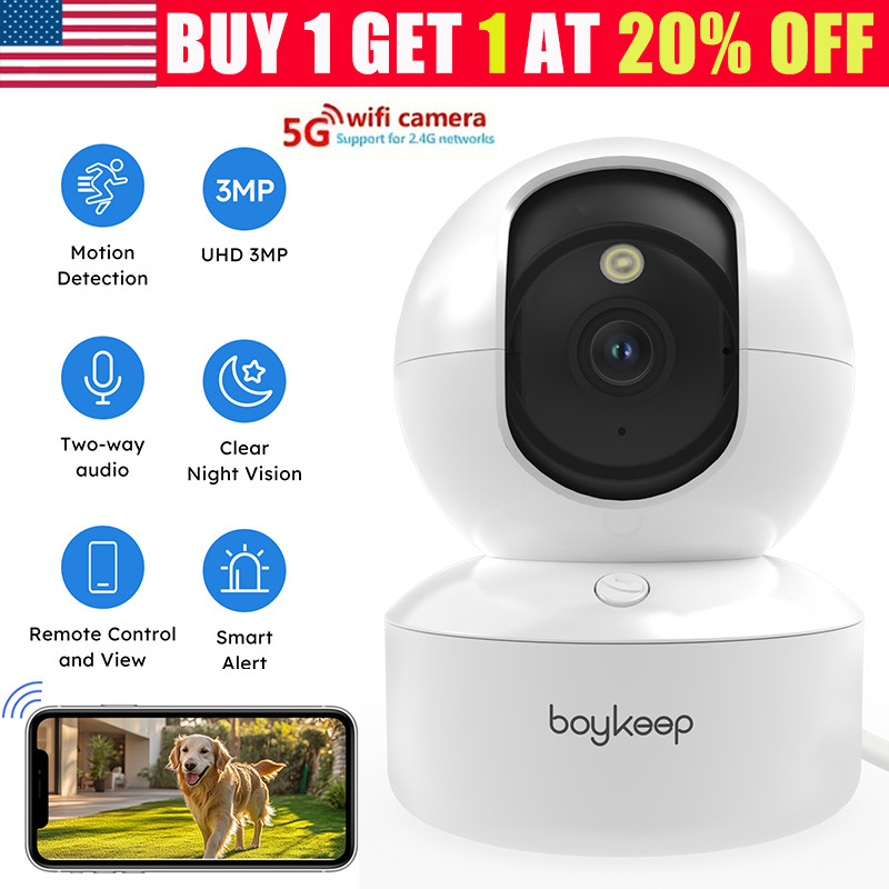 Wireless 5G WiFi Security Camera 2K Smart Home Indoor Night Vision Wired Cam