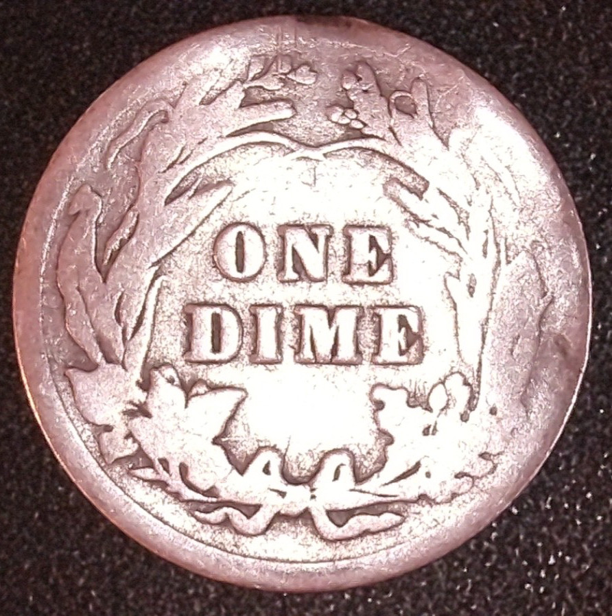 1916 BARBER SILVER DIME 10C