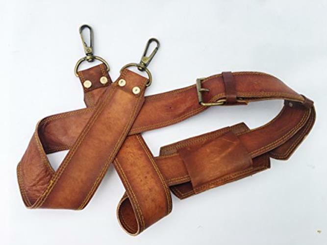 Vintage Couture Leather Adjustable Padded Replacement Shoulder Strap with