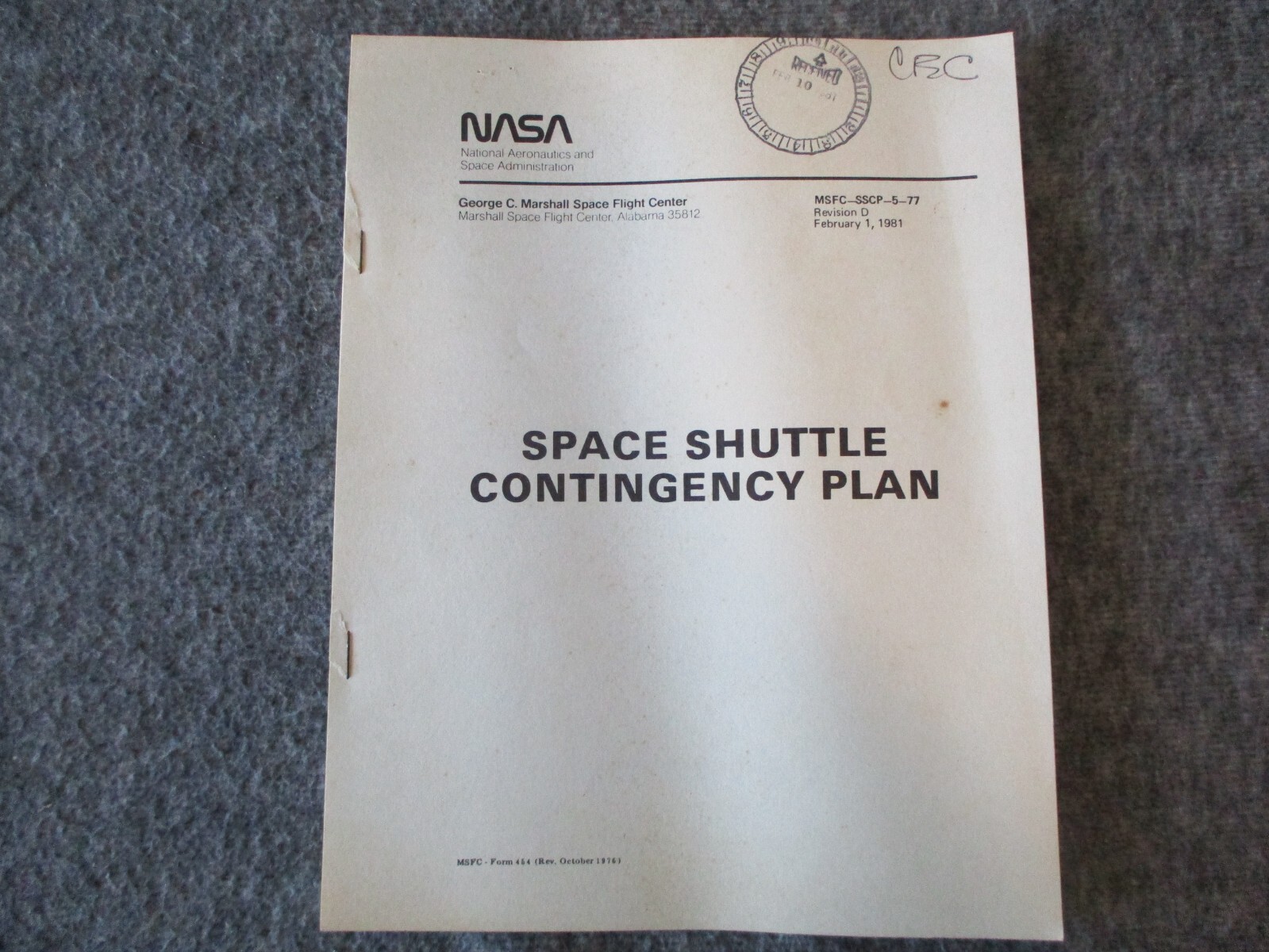 80s NASA MSFC SPACE SHUTTLE PRE-1ST LAUNCH CONTINGENCY/SRB REPORTS+PRESENTATIONS