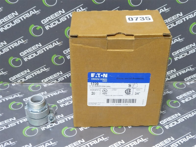 NEW Box of 20 Eaton Crouse-Hinds 1709 3/4" Conduit Squeeze Connectors