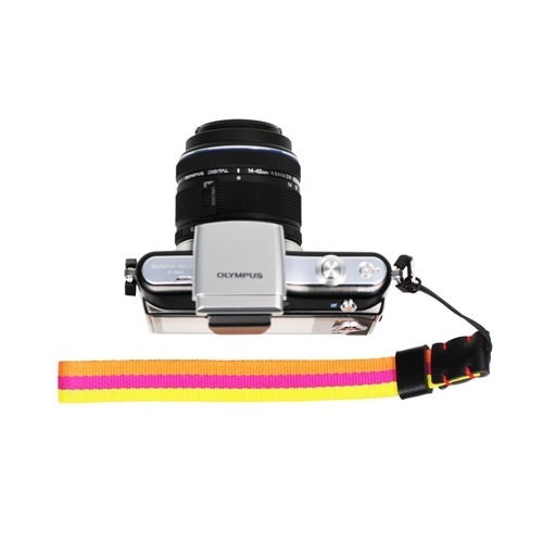 Yellow/Orange Knitted Grosgrain Camera Wrist Strap for Sony/Canon/Nikon Cameras