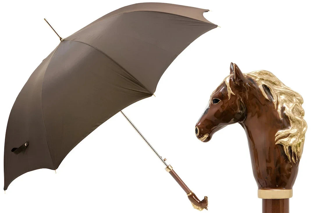Pasotti Brown Horse Umbrella Gift Box included New