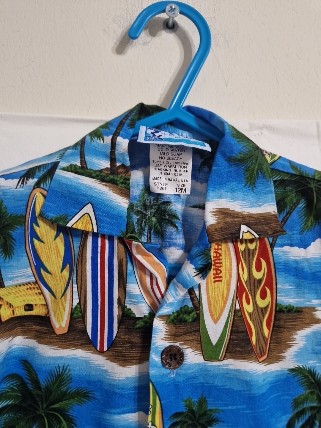 RJC Baby Boys Shirt Size 12months Made In Hawaii Style 1261 100% Cotton Surfer