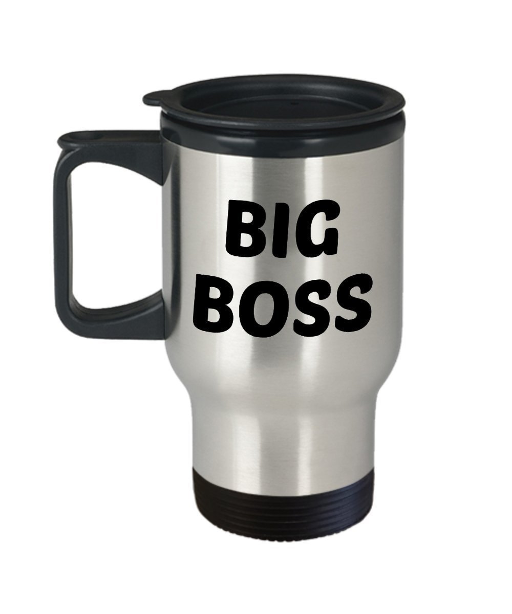 Big Boss Travel Mug - Funny Tea Hot Cocoa Coffee Insulated Tumbler Cup -...