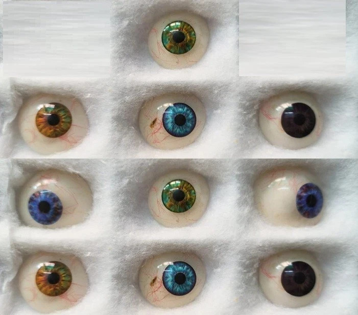 New Artificial Mix Eyes Dr.Bawa Vintage Antique Glass Human Prosthetic Eyes