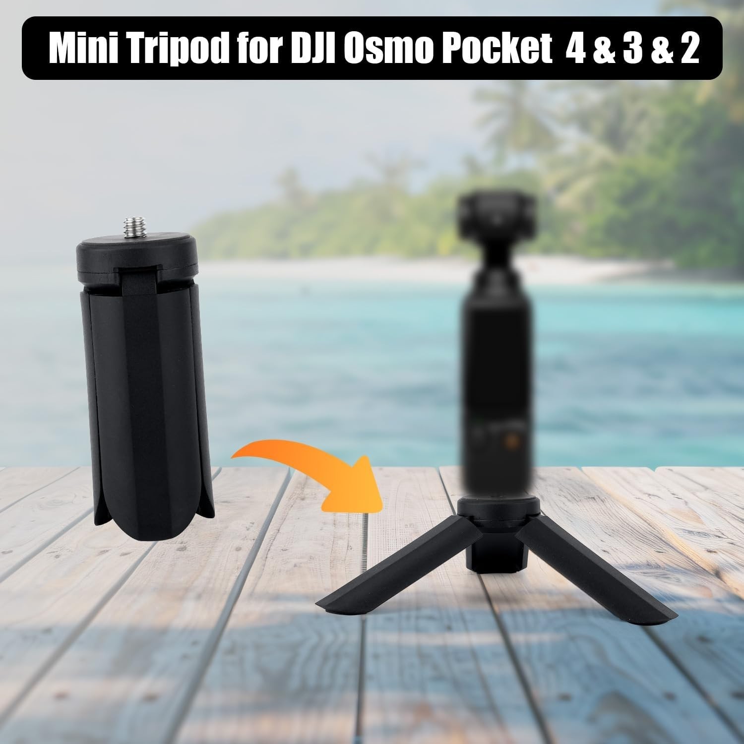 Mini Tripod for DJI OSMO Pocket 4 & 3 & 2, Portable Tripod Stand Tabletop Mount
