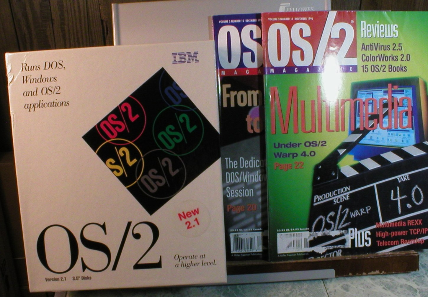 IBM OS/2 Version 2.1 –3.5” Floppy Disks–Open Box–Disks Still Sealed +2 OS/2 Mags