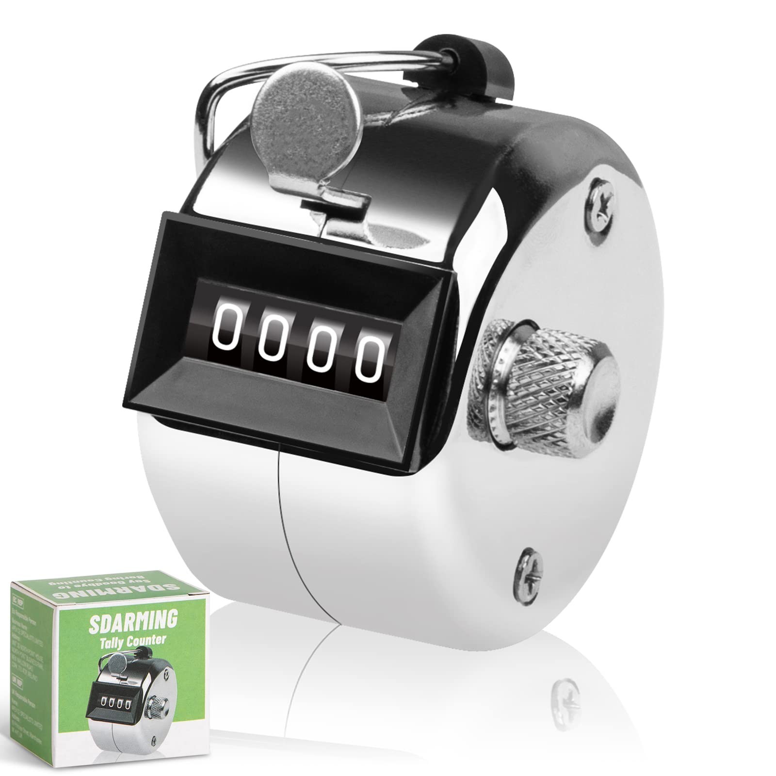 Tally Counter, 4-Digit Clicker Counter, Metal Hand Tally Counters Clicker Pit...