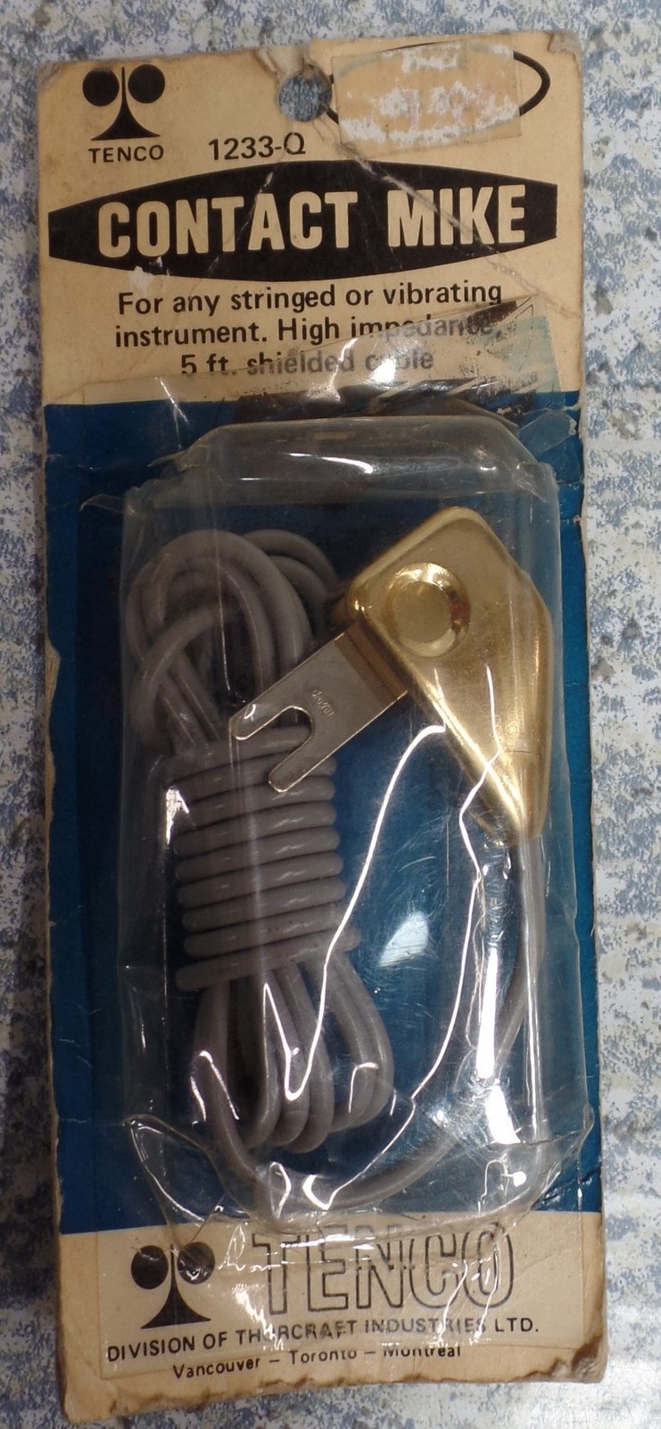 TENCO 1233-Q Contact Mike for Stringed Vibrating Instrument NEW see pics