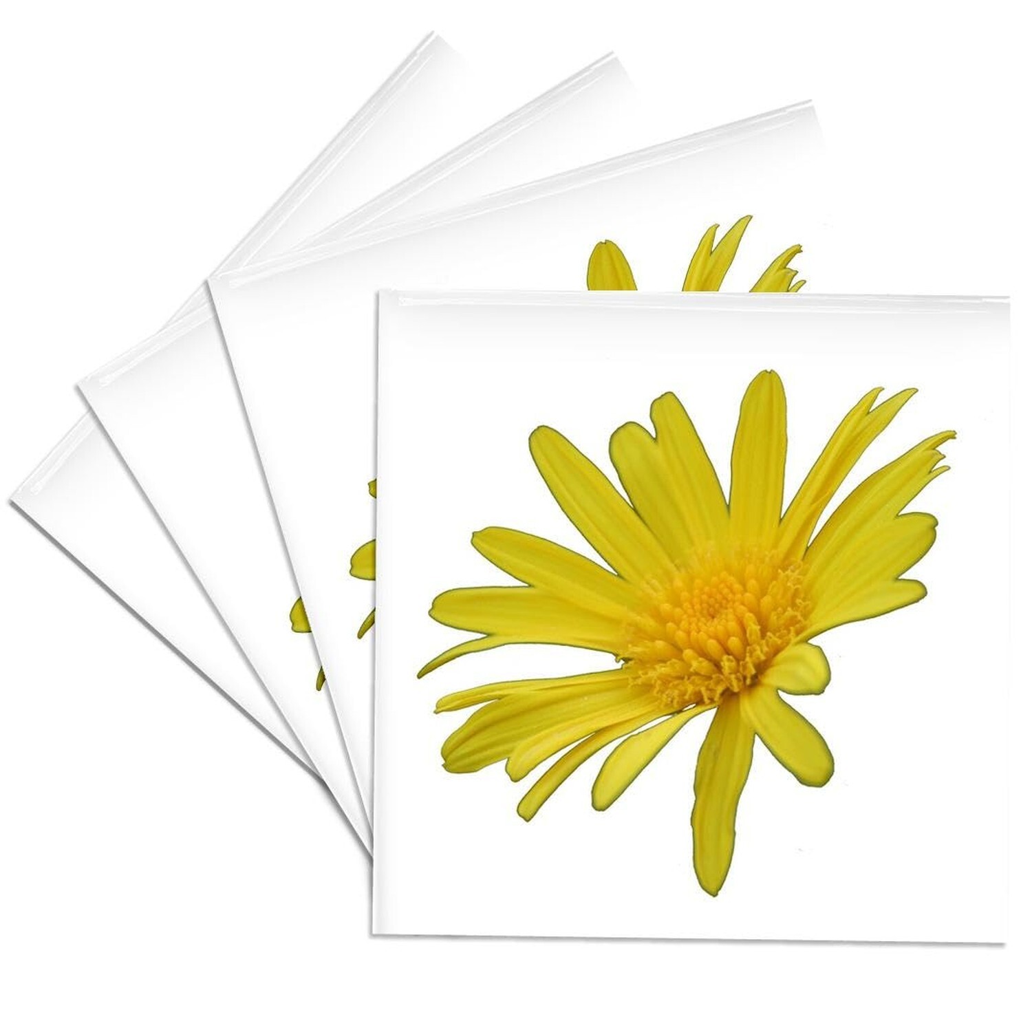3dRose CST_128388_3 Bring Me Sunshine a Close Up of a Yellow Daisy on a Plain...
