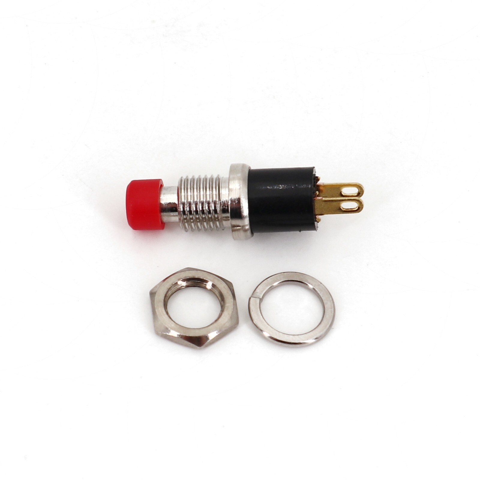 5Pcs Red PB05A 7mm 2Pin Latching ON-OFF Normally Open Mini Push Button Switch