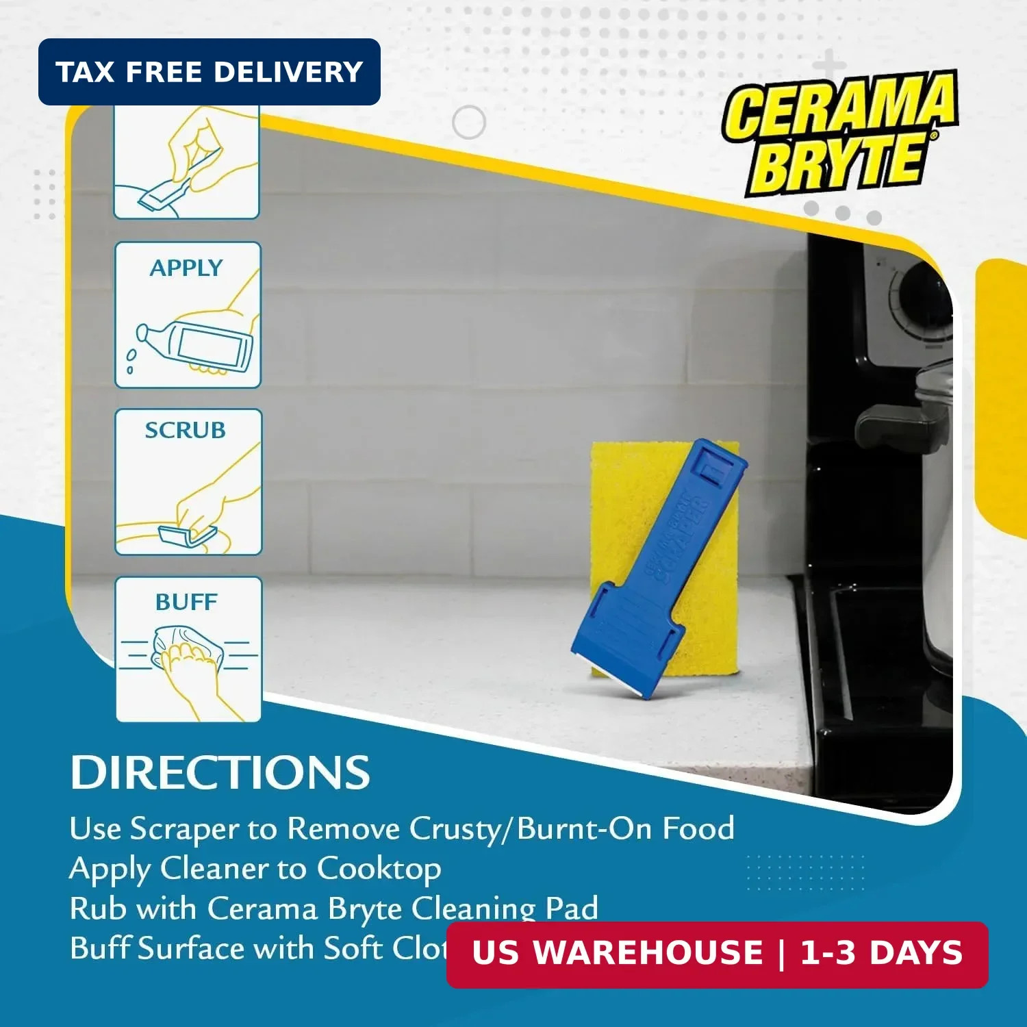 Cerama Bryte Scraper & Pad Combo (2 Pack)