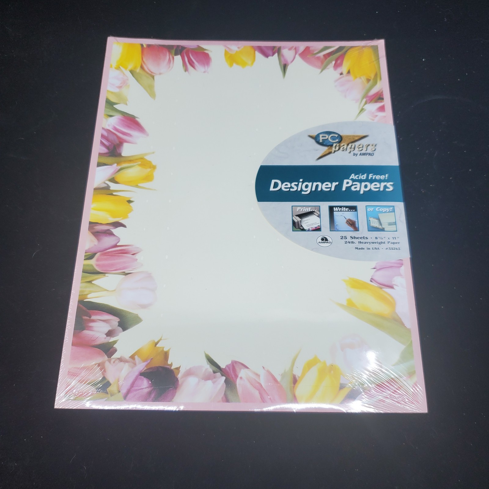 Vtg. 25 Sheets Tulips Announcement Invitation Stationery Scrapbooking NEW OS