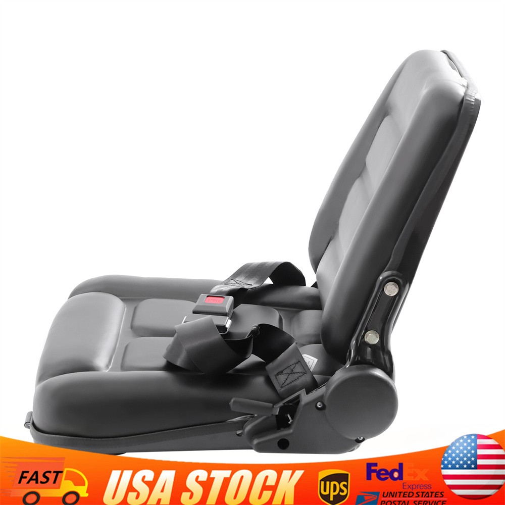 NEW UNIVERSAL FORKLIFT SEAT FITS CLARK CAT HYSTER YALE TOYOTA MITSUBISHI BLACK