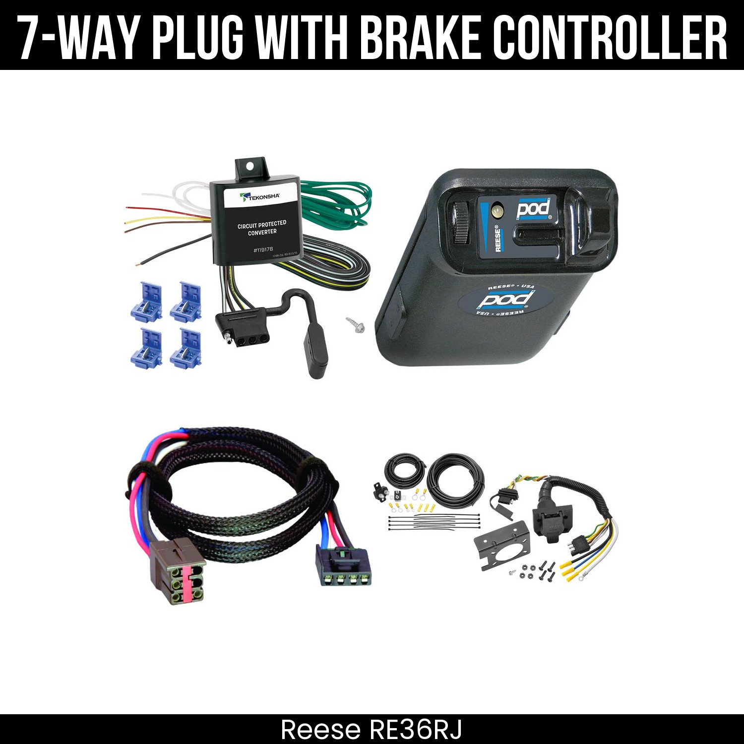 Reese RV 7Way + Brake Control For 06-10 Mountaineer Existing USCAR 7Way Explorer