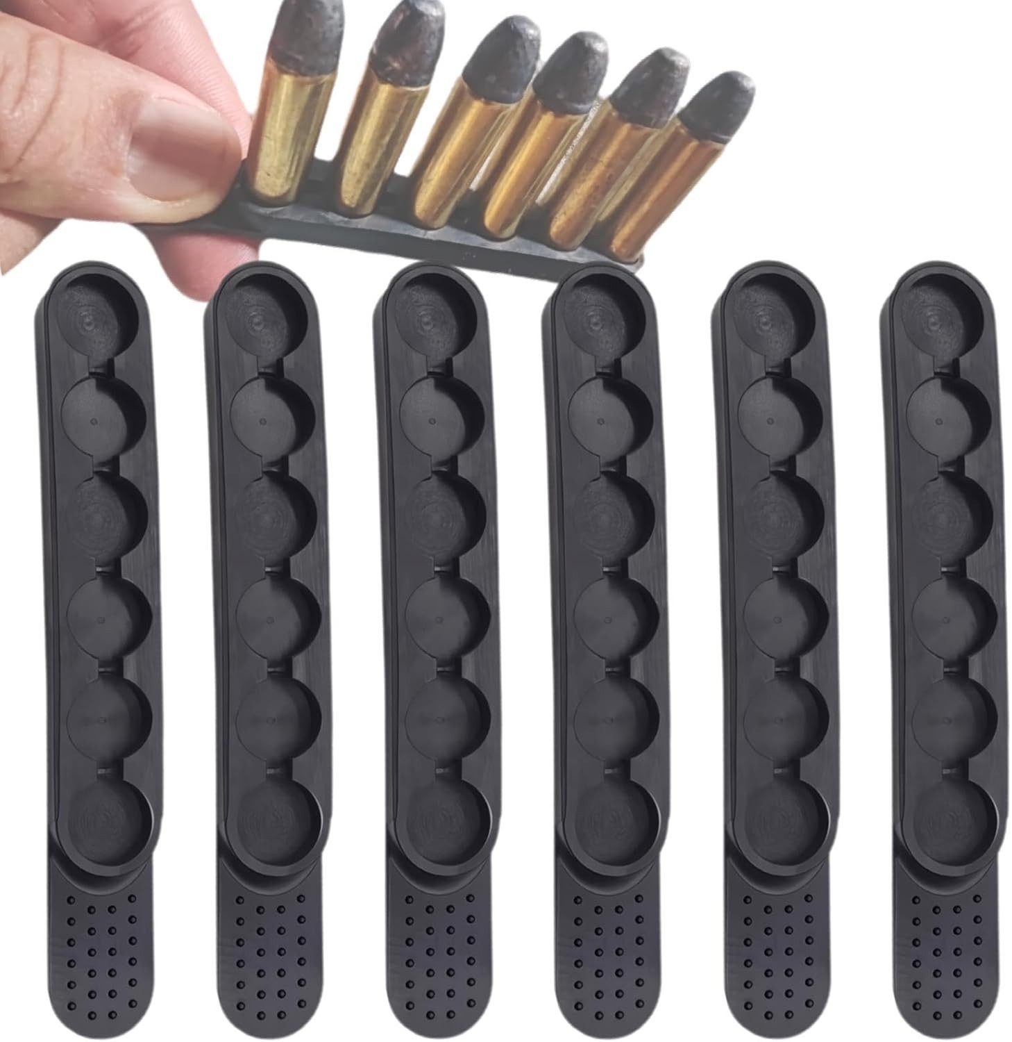 6 Pack Silicone Speed Loaders for .38/.357 - Fast Reloading Strips