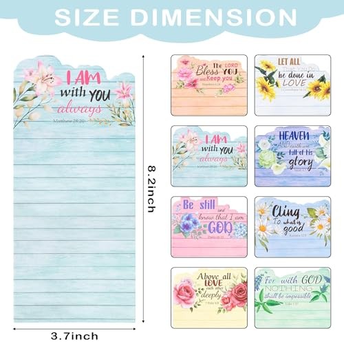 Valentines Bible Verse Notepads - 8P Floral Prayer Sticky Notes with