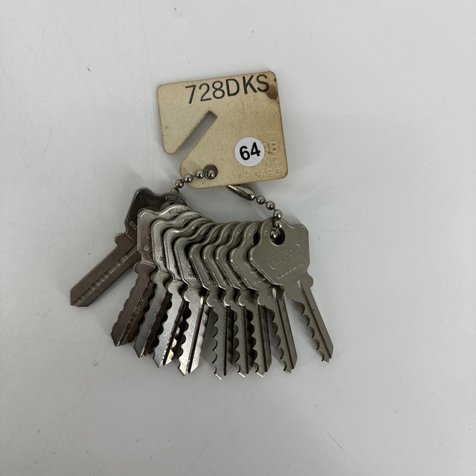 SET OF 10 Welch 728DKS Lock Guide Master Key Set #0-9
