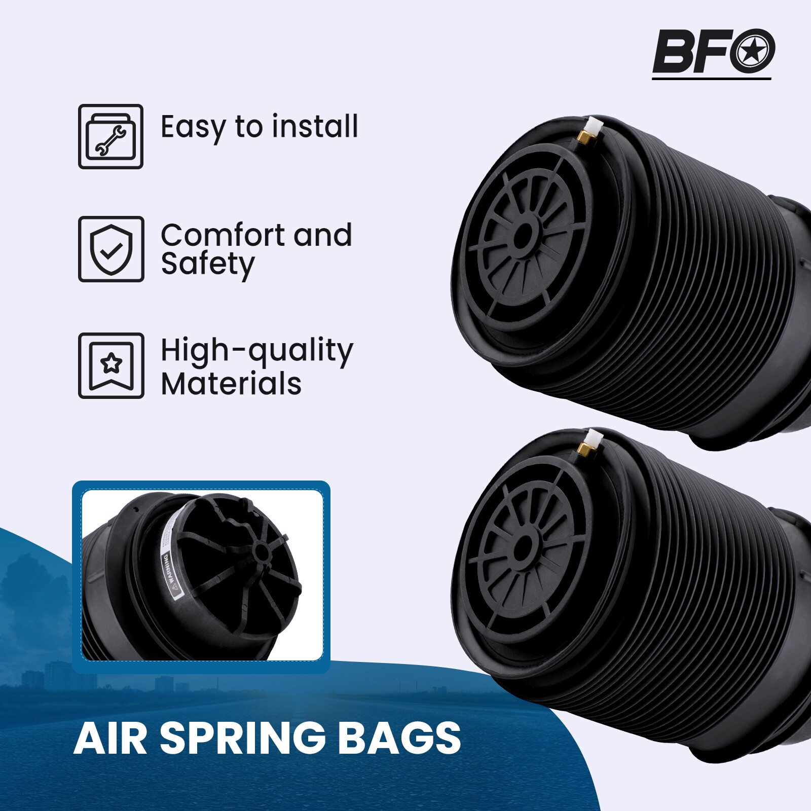 Pair Rear Air Spring Shock Bag for Mercedes CLS400 CLS550 CLS63 AMG E63 AMG