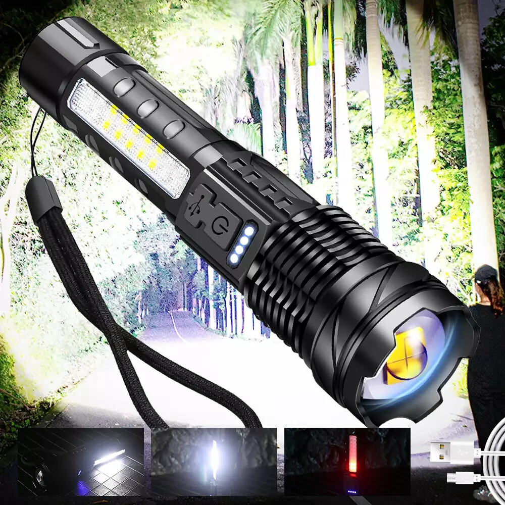 990000000Lumen Super Bright LED Flashlight Tactical Work Lights Rechargeable NEW