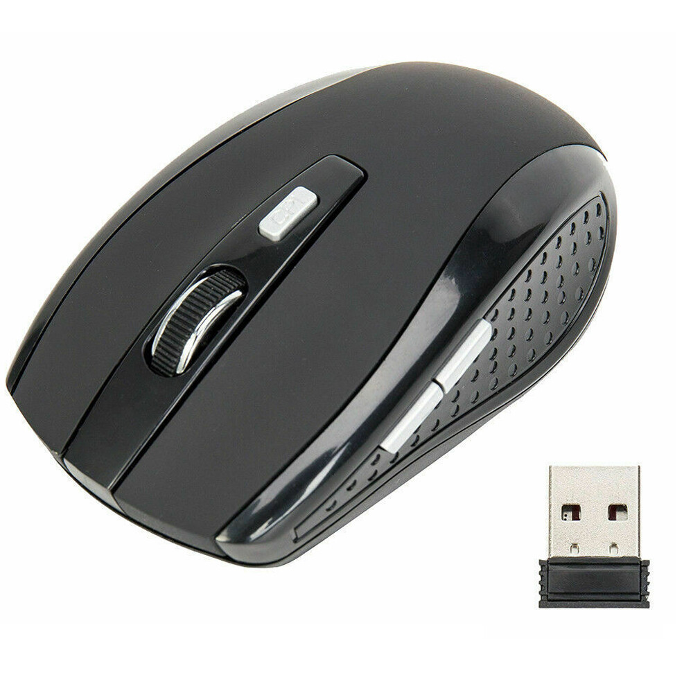 Black Wireless Mouse Optical USB Laptop PC Computer 2.4GHZ DPI
