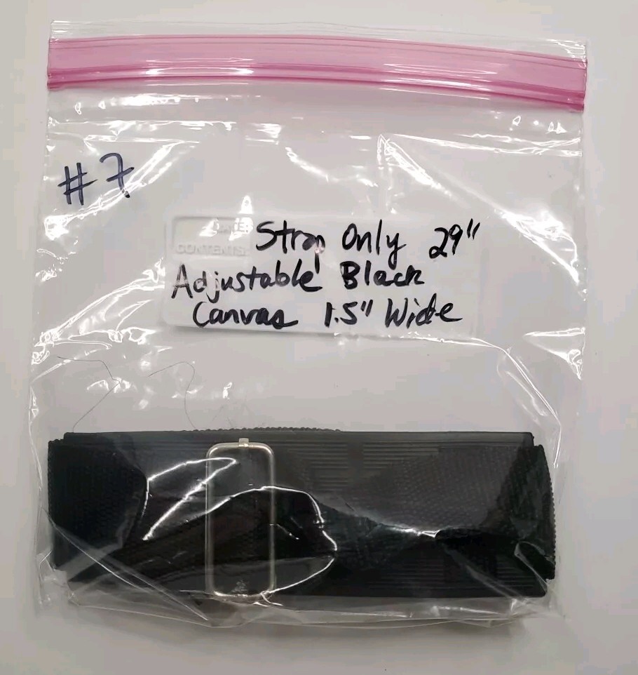 Strap Only 29" Adjustable Black Canvas 1.5" Wide
