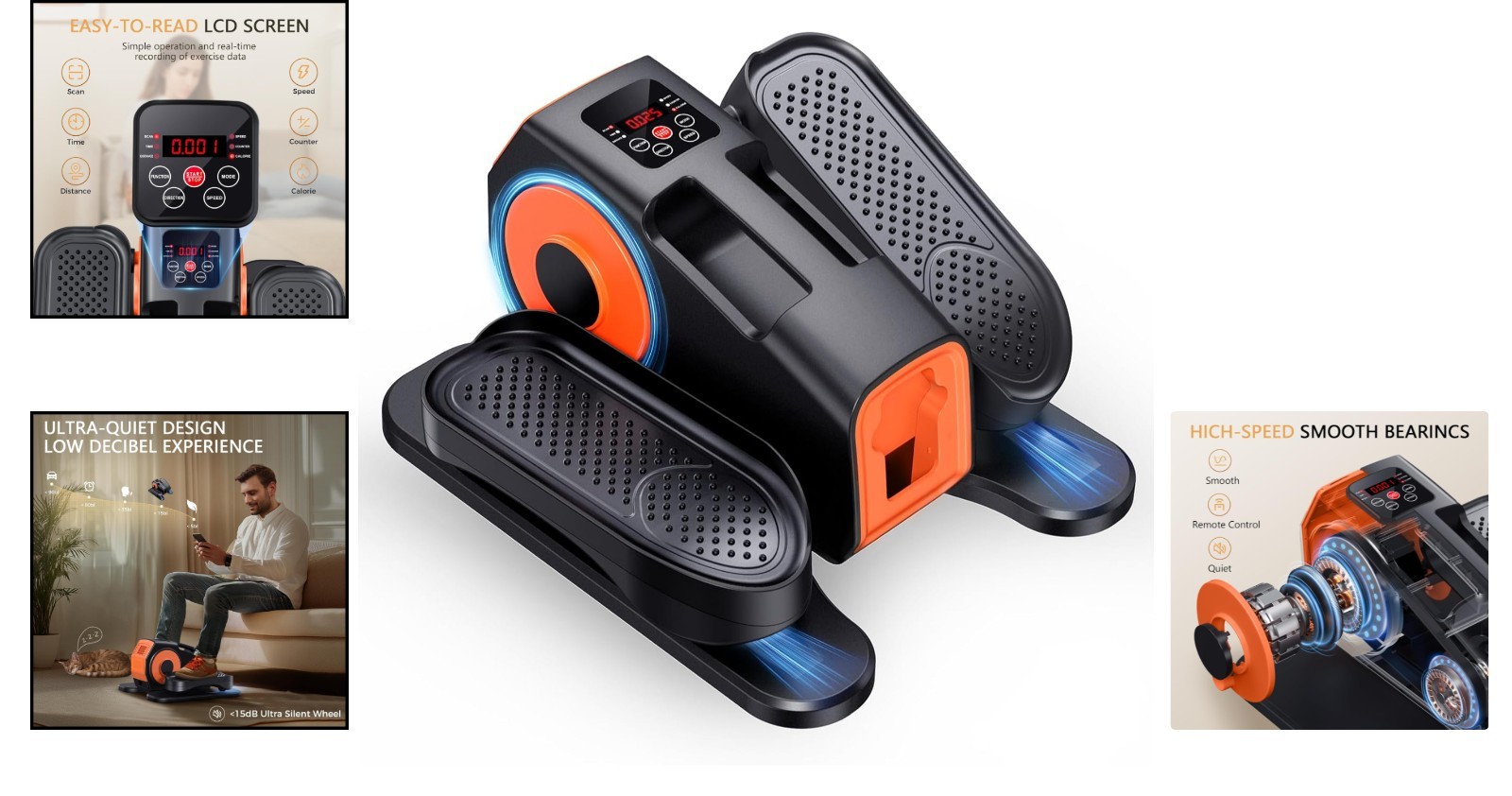 Low-Impact Electric Pedal Exerciser - 12 Resistance Levels for Easy Exercise