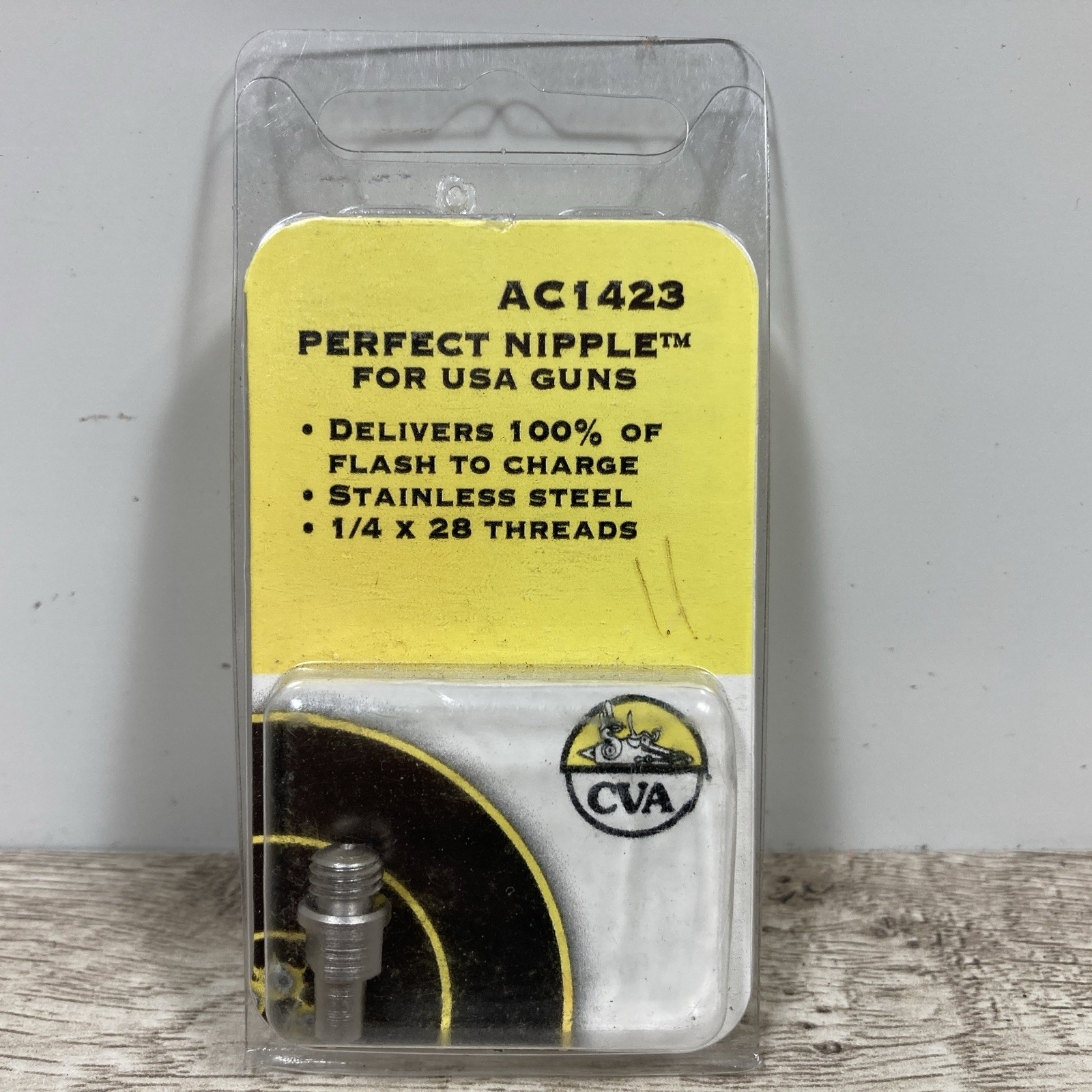 CVA Perfect Nipple AC1423 Replacement Muzzleloader Nipple 1/4x28 Stainless NEW
