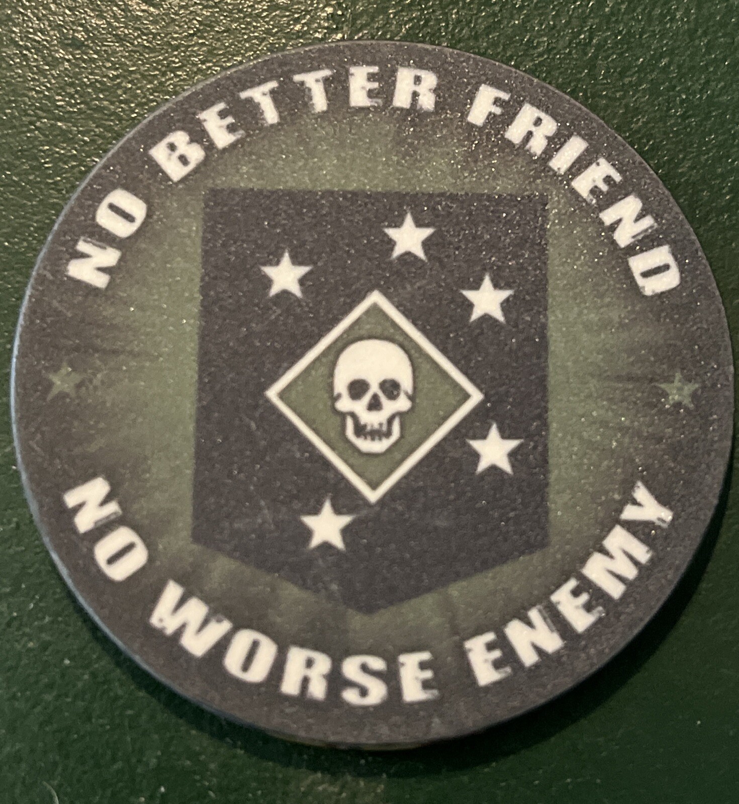 USMC Challenge Coin / Chip -No Better Friend No Worse Enemy I Am The Reaper
