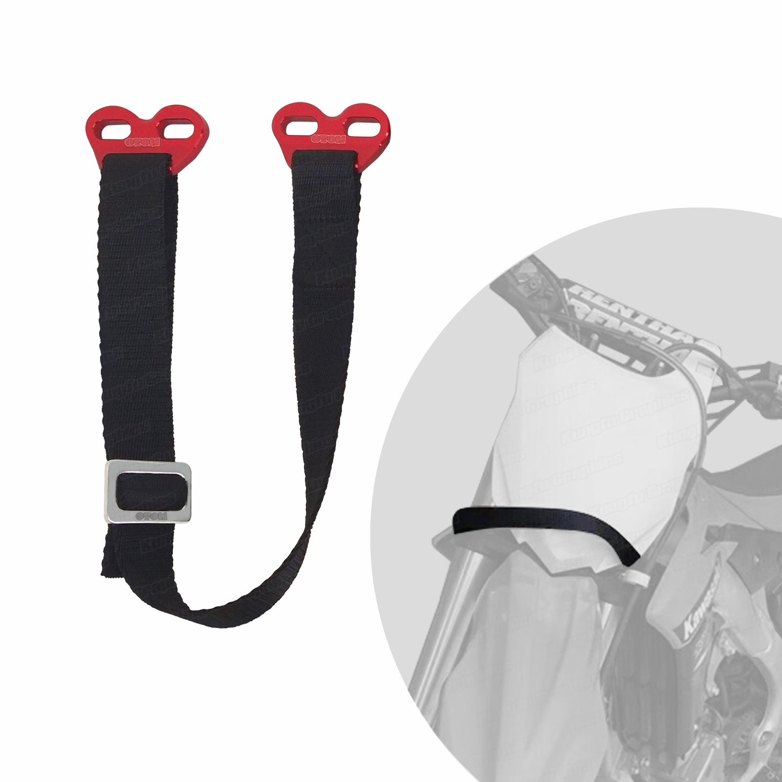 Rescue Traction Front Strap Pull Sling Belt Universal for Most Dirt Bikes MX Red
