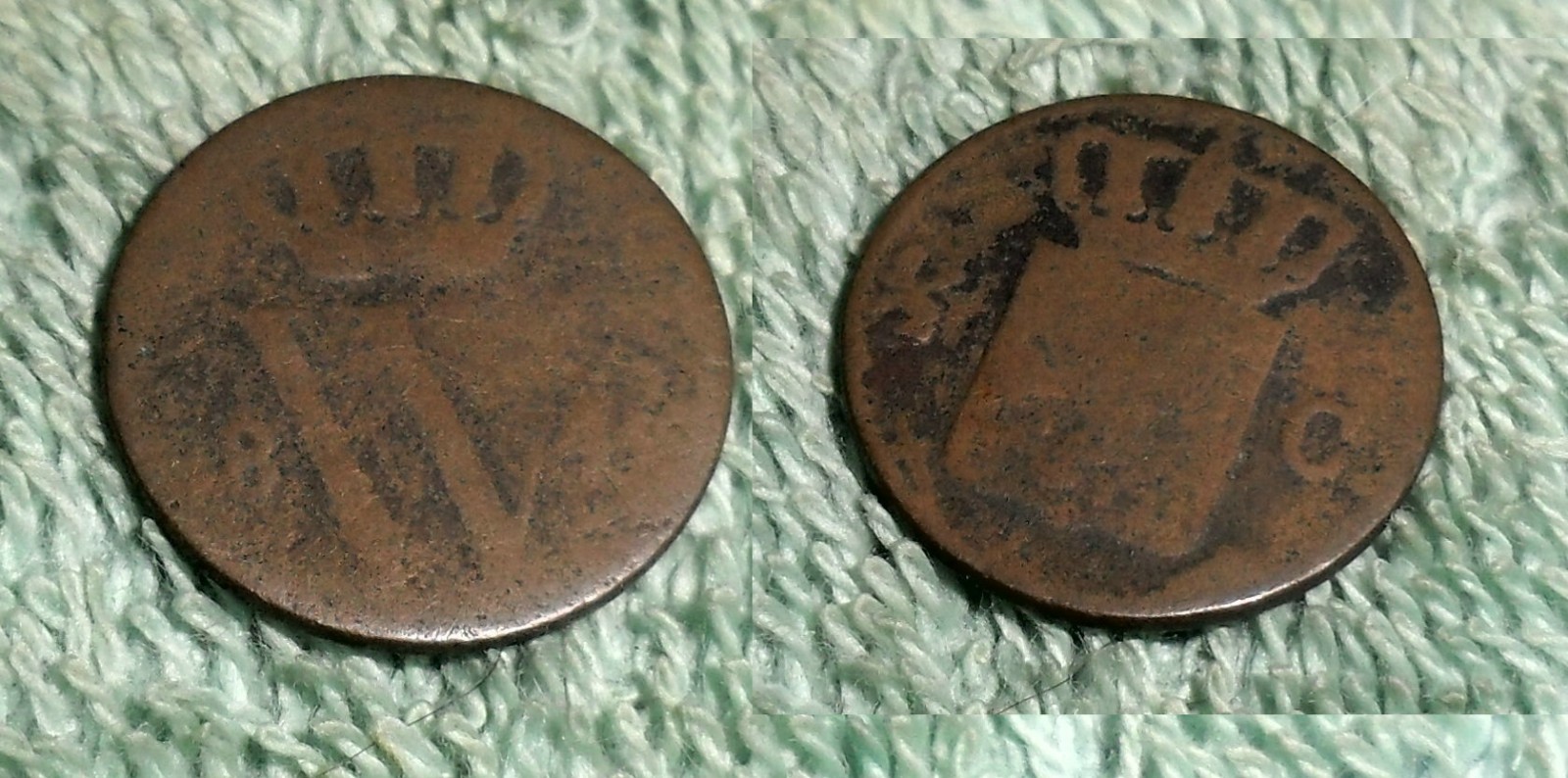 RFM 76957 World Coins Netherlands 1841? 1/2 Cent AG Condition William II KM68