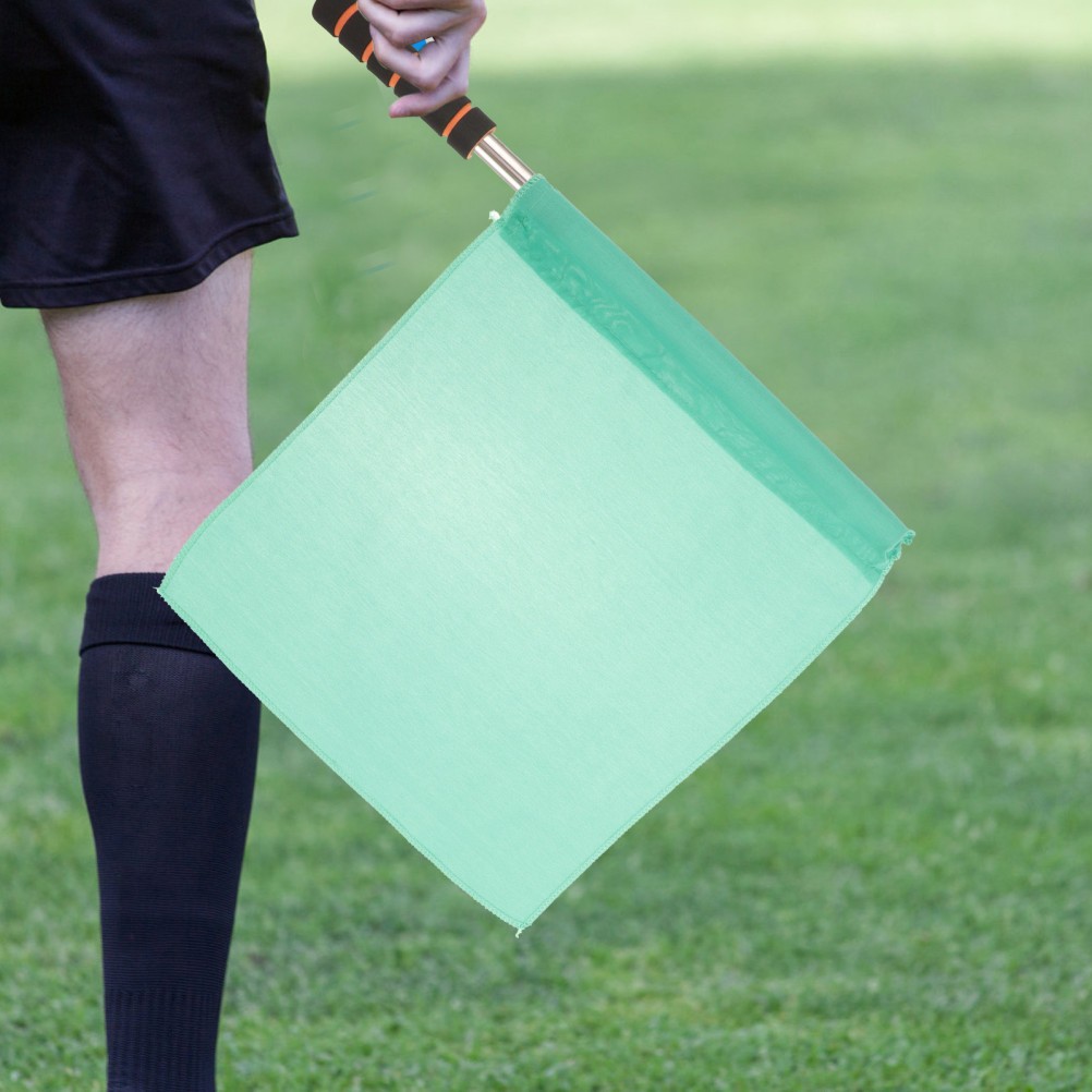 2Pcs Durable Soccer Referee Flags Lightweight Outdoor Polyester Hand Flags
