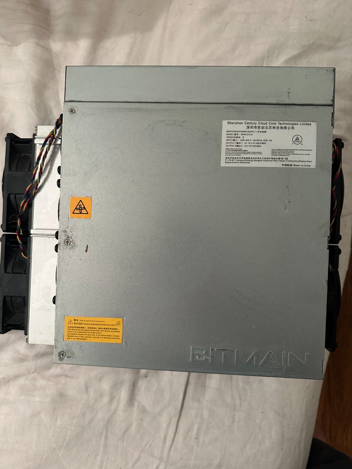 2 Bitmain Antminers S19 Pro 96TH – Tested Working – PSU Included – 2 Units