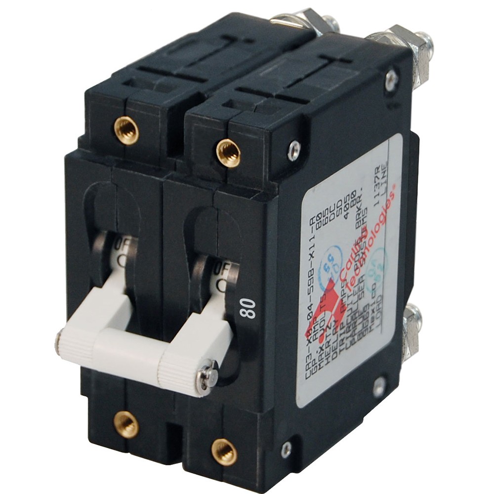 Blue Sea 7256 C-Series Double Pole Circuit Breaker - 80A 7256 UPC 632085072568