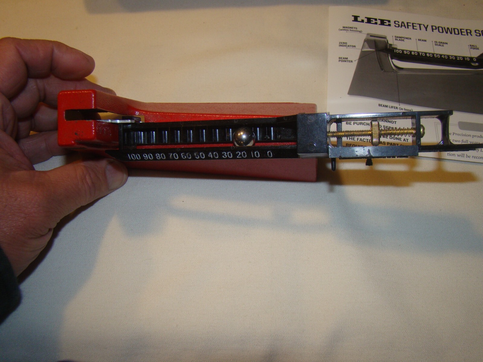 Lee Precision 90681 Safety Balance Beam Mechanical Powder Scale MISSING TRAY