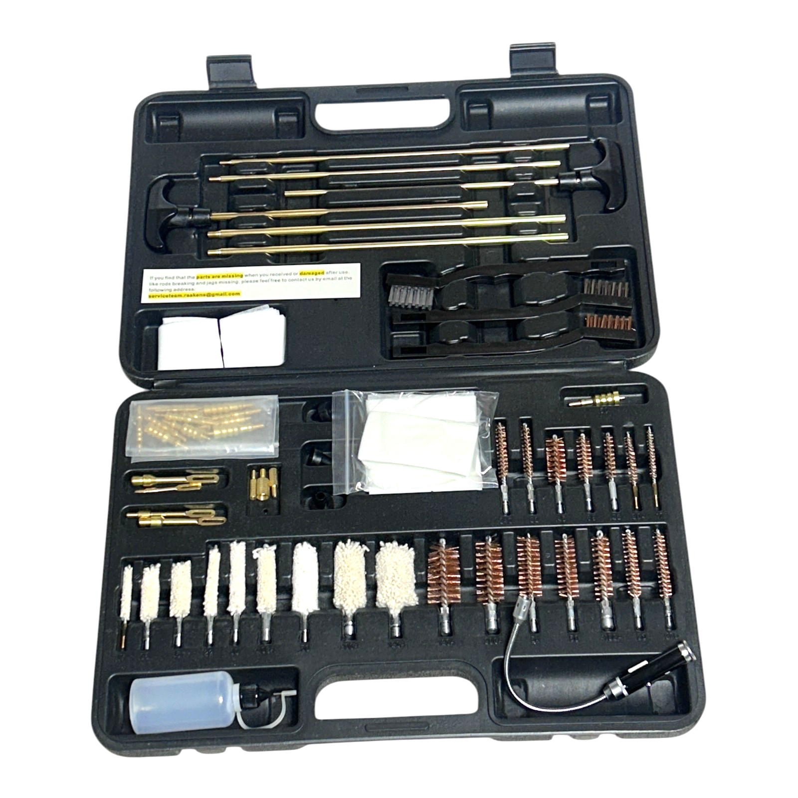 Zonwish Universal Gun Cleaning Kit with Light, Brass Rods Jags for All Firearms