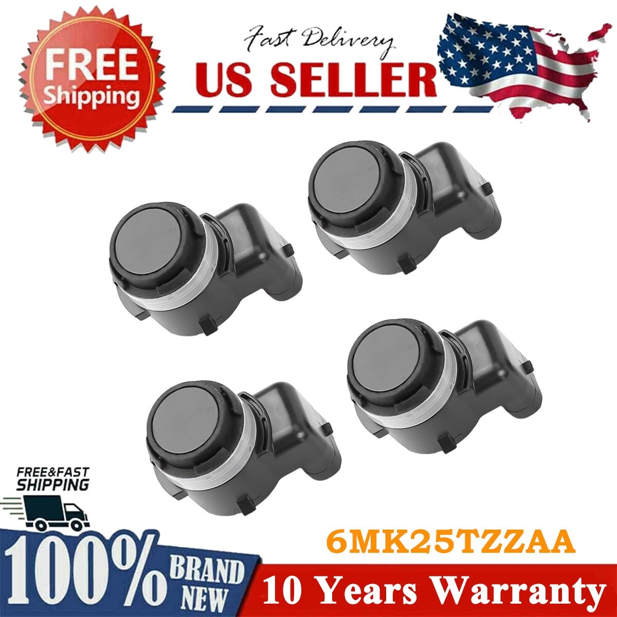 4PCS PARKING AID SENSOR PPS110 FOR RAM 1500, 2500, 3500 2019-2024 6MK25TZZAA NEW