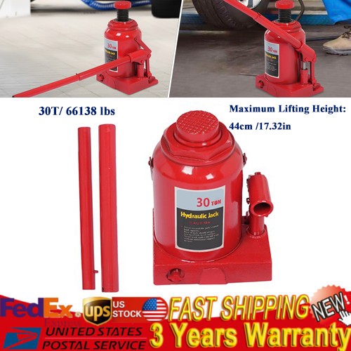 30 Ton Hydraulic Bottle Jack Alloy Steel Lift Heavy Duty Automotive Truck Repair