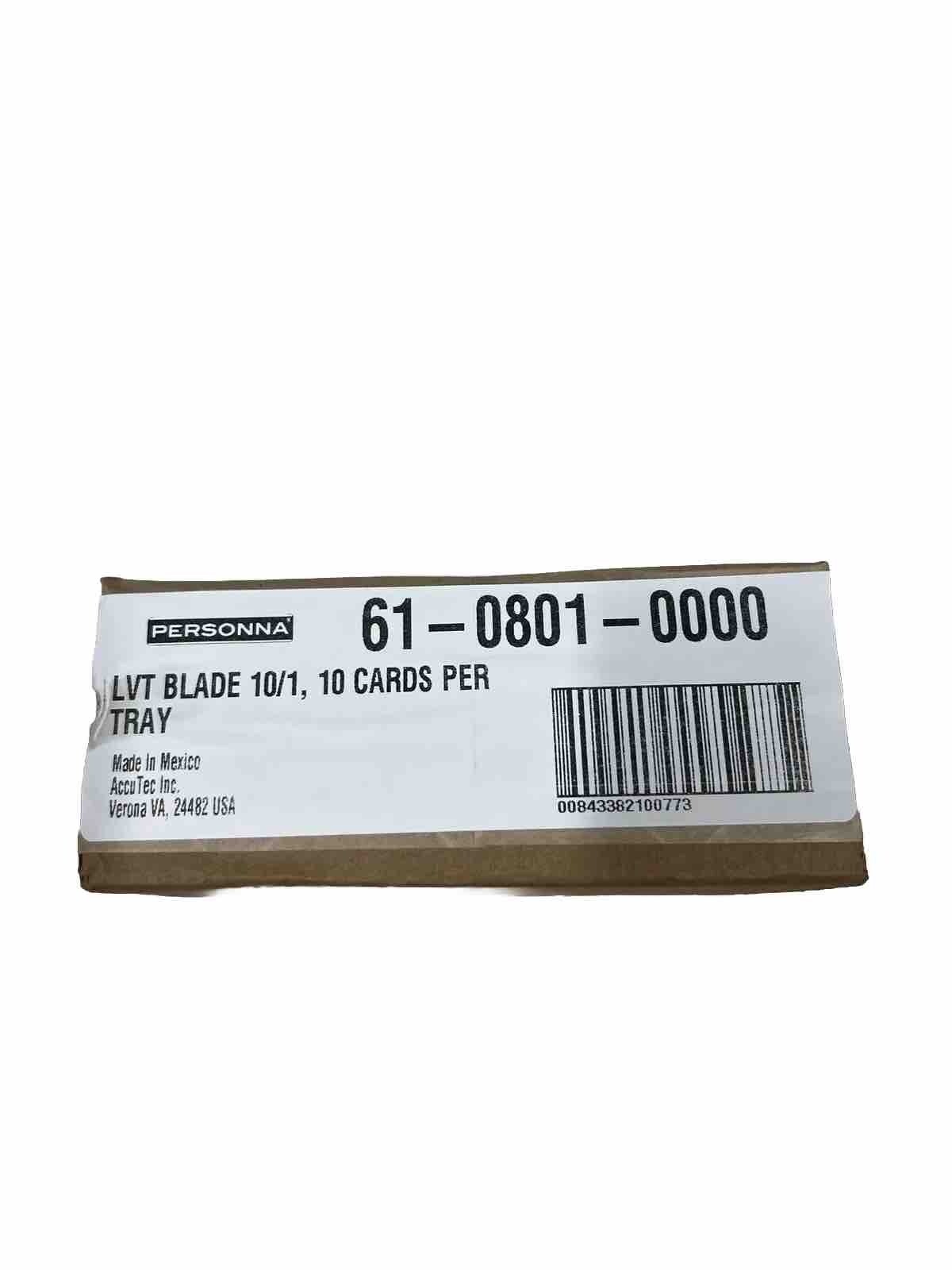 Personna 61-0801 LVT/LVP Blades 10 Pack Of 10 Blades Each (100 Blades Total)