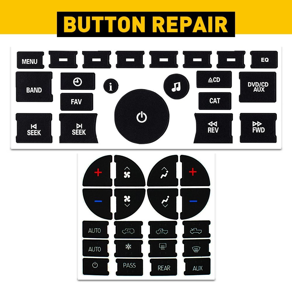 For 2007-2014 Chevy Silverado AC Dash Radio Button Repair Kit Decal Stickers