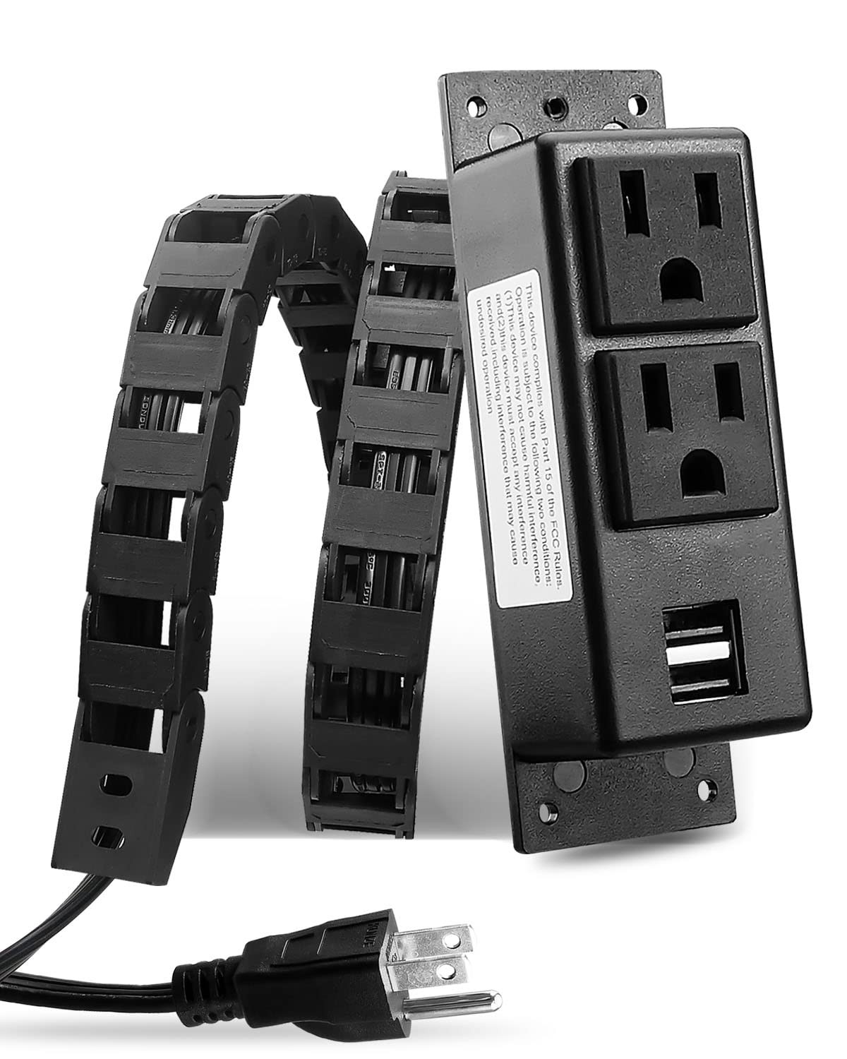 Drawer Outlet Kit with 15Amp AC Outlets and 5V2A USB-A, Drawer Outlet Chargin...