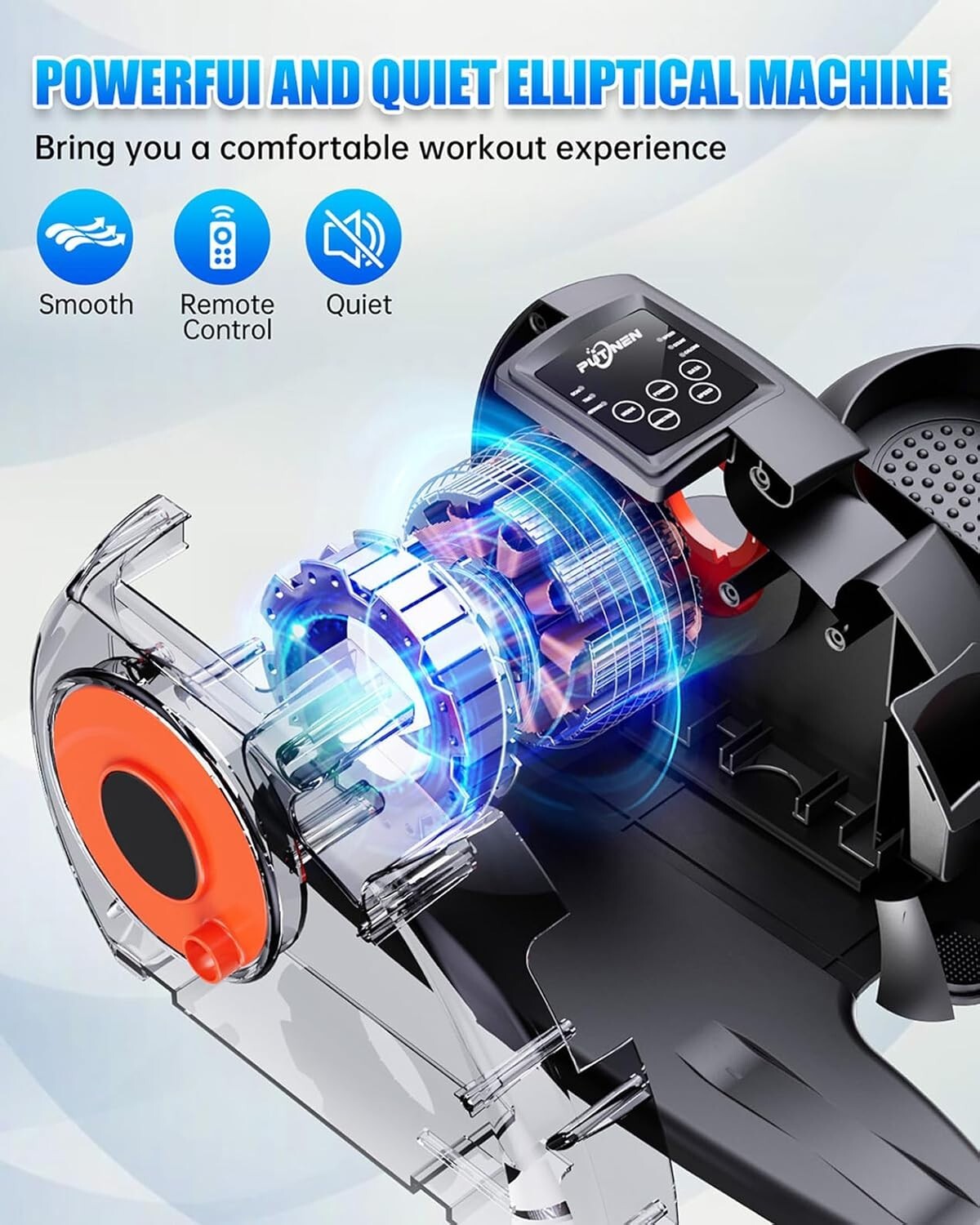 Putnen Under Desk Elliptical Leg Seated Pedal Exerciser with Remote Control