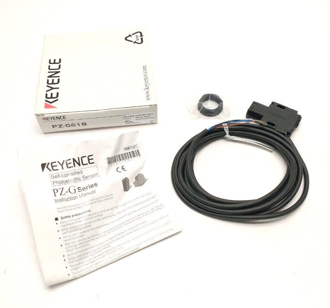Keyence PZ-G61B Threaded Mount Retro-Reflective Photoelectric Sensor 2m Cable