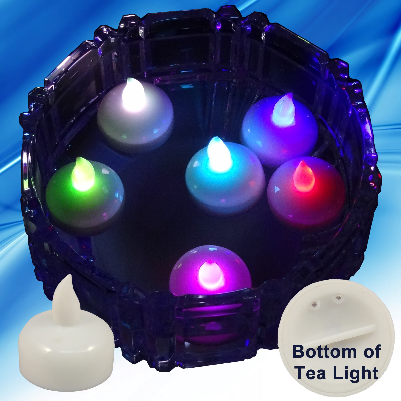36 Multicolor Led Floating Floral Tea Light Candle for Wedding Centerpiece Decor