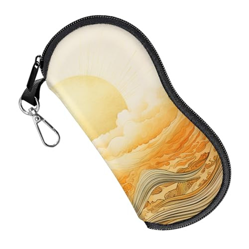 Glasses Case Eyeglass Sunglasses Zipper Soft Neoprene Ultra Light E10-sunrise