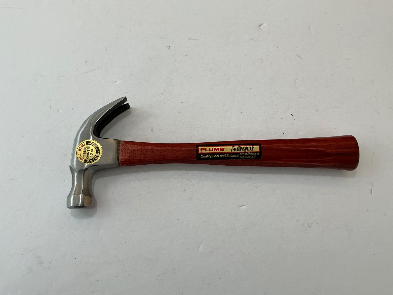 Vintage NOS Plumb 16 oz Claw Hammer Permabond Autograf Tools Ames Plumb NEW