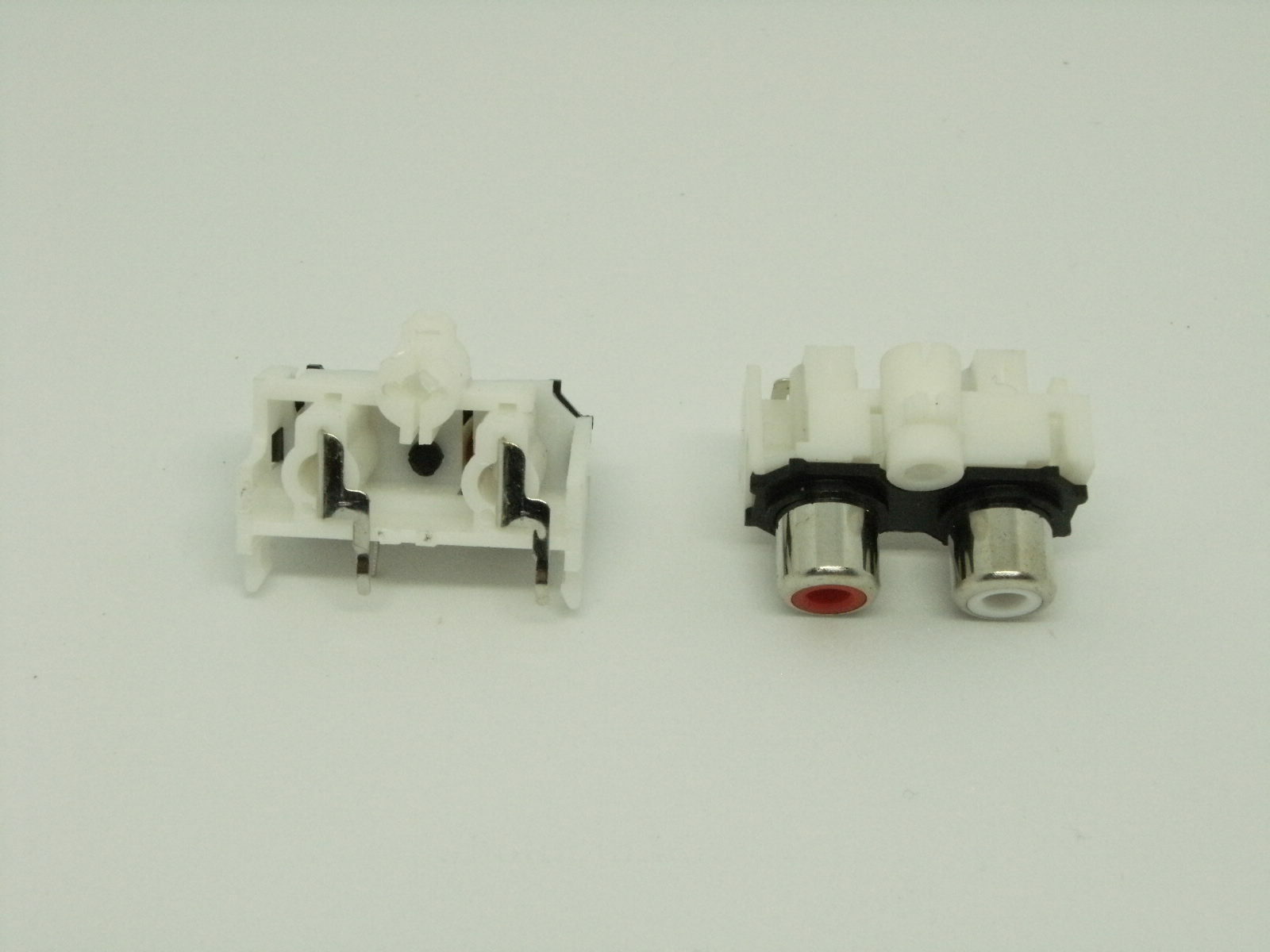 2x Pcs Pack RCA A/V Left Right White Red 2 Holes 4 Pins Socket Port Jack AV2-4