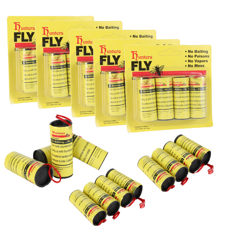 16 Rolls Insect Bug Fly Glue Paper Catcher Sticky Flies Trap Ribbon Tape Strip