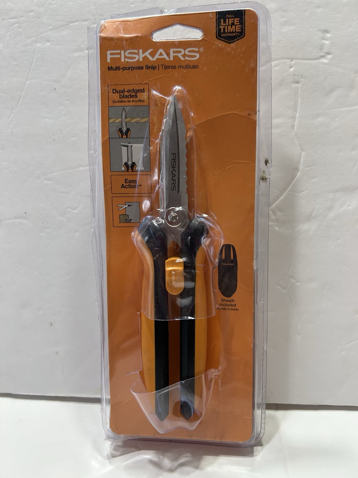 Fiskars 8" Multipurpose Snips Stainless Steel Dual Edged Blades With Sheath